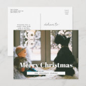 レトロメリークリスマス家族の写真 ポストカード (正面/裏面)