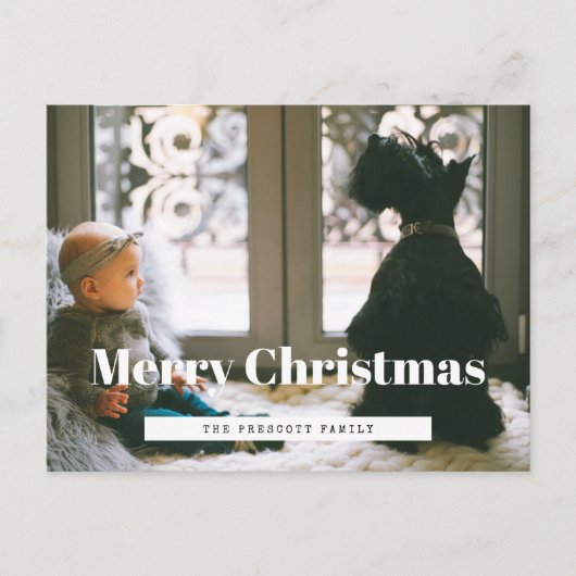 レトロメリークリスマス家族の写真 ポストカード (正面)