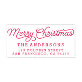 レトロメリークリスマス書道差出人住所 セルフインキングスタンプ (デザイン)