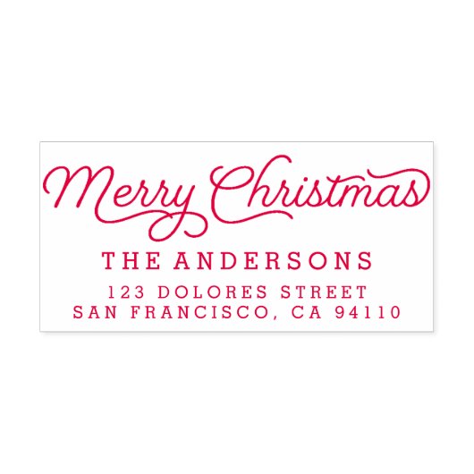 レトロメリークリスマス書道差出人住所 セルフインキングスタンプ (デザイン)