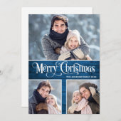 レトロメリークリスマス素朴3 PHOTO Greeting シーズンカード (正面/裏面)