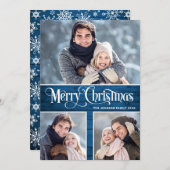 レトロメリークリスマス素朴3 PHOTO Greeting シーズンカード (正面/裏面)