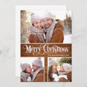 レトロメリークリスマス素朴3 PHOTO Greeting シーズンカード (正面/裏面)