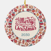 レトロメリークリスマス セラミックオーナメント (裏面)