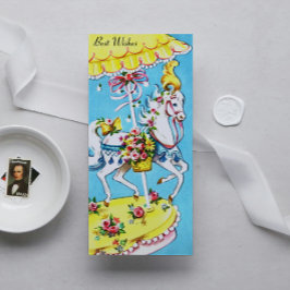 レトロメリーゴーラウンドのウィス最高のズ誕生日カード