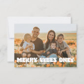 レトロメリービーズオンリーホリデークリスマスカード サンキューカード (正面)