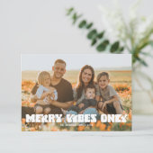 レトロメリービーズオンリーホリデークリスマスカード サンキューカード (スタンド正面)