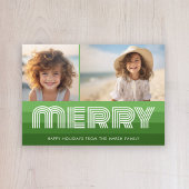 レトロメリーラインアートグリーン – 2写真 – 70s Vibe シーズンカード