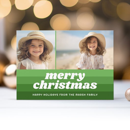 レトロメリーラインアートグリーン – 2写真 – 70s Vibe シーズンカード