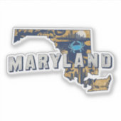 レトロメリーランドステッカー シール (正面)