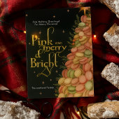 レトロメリー&ピンクウォーターカラーマクロオンズツリー 箔シーズンカード