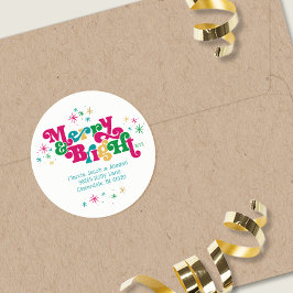 レトロメリー&ブライトクラシックラウンドステッカー ラウンドシール