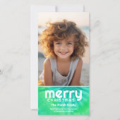 レトロメリー- Tie-Dyeティール(緑がかった色)- 1写真 – 70s Vibe シーズンカード (正面)