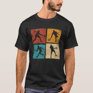 レトロメンズテニスラケットラケットスポーツテニスプレーヤー Tシャツ