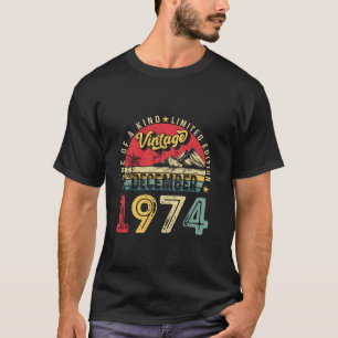 レトロメンズ50誕生日ギフトヴィンテージ1974年12月 Tシャツ