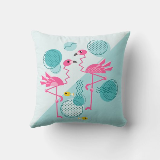 レトロメンフィススタイルピンクフラミンゴススタディオ©️クチン クッション (裏面)