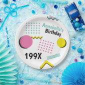 レトロメンフィスパターン90年代テーマパーティー ペーパープレート (パーティー)