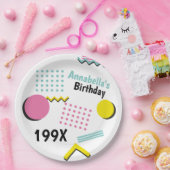 レトロメンフィスパターン90年代テーマパーティー ペーパープレート (パーティー)