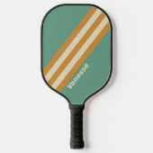 レトロモスストライプの名前 ピックルボールラケット (正面)