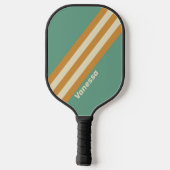 レトロモスストライプの名前 ピックルボールラケット (裏面)