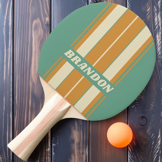 レトロモスストライプボード名 卓球ラケット
