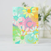 レトロモダンお尻1960年代1970年代のフローラパーティー 招待状 (スタンド正面)