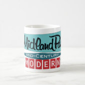 レトロモダンお祝いマグブライトホワイト11オズ コーヒーマグカップ (中央)