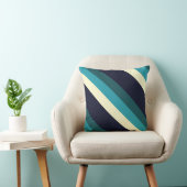 レトロモダンと色のストライプの枕 クッション (椅子)