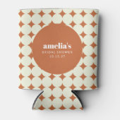 レトロモダンなテラコッタドットの結婚式前祝いカスタム 缶クーラー (正面)