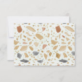 レトロモダンなテラッツォテラコッタの結婚式の出欠確認 招待状 (裏面)