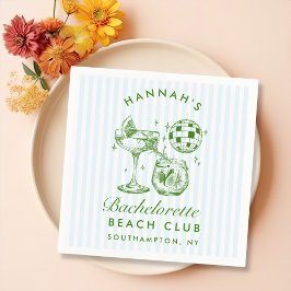 レトロモダンなバチェロレッテグリーンペーパーナプキン スタンダードカクテルナプキン