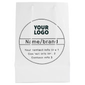 レトロモダンなビジネスまたはブランドの連絡先情報 ミディアムペーパーバッグ (裏面)