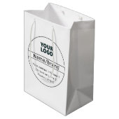 レトロモダンなビジネスまたはブランドの連絡先情報 ミディアムペーパーバッグ (裏面アングル)