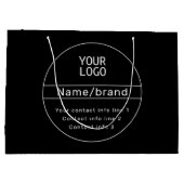 レトロモダンなビジネスまたはブランドの連絡先情報 ラージペーパーバッグ (裏面)