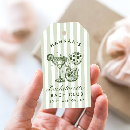 レトロモダンなマルガリータとマトリモニー ストライプ バッチ ギフトタグ