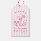 レトロモダンなマルガリータとマトリモニー ストライプ バッチ ギフトタグ (正面)