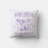 レトロモダンなマルガリータとマトリモニー ストライプ バッチ クッション (正面)