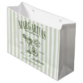 レトロモダンなマルガリータとマトリモニー ストライプ バッチ ラージペーパーバッグ (正面アングル)