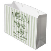 レトロモダンなマルガリータとマトリモニー ストライプ バッチ ラージペーパーバッグ (裏面アングル)