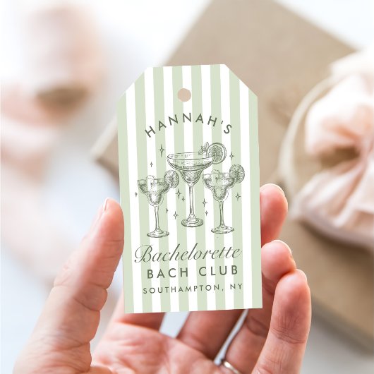 レトロモダンなマルガリータとマトリモニー ストライプ バッハ ギフトタグ