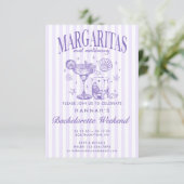 レトロモダンなマルガリータとマリッジ ストライプ バッハ 招待状 (スタンド正面)