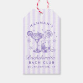 レトロモダンなマルガリータと結婚 ストライプ バッハ ギフトタグ (正面)