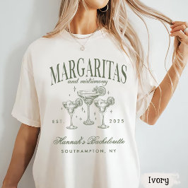 レトロモダンなマルグリータとマトリモニー ストライプ バッチ Tシャツ