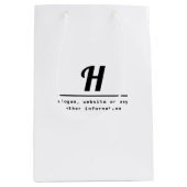 レトロモダンなモノグラム & 企業（またはその他）情報 ミディアムペーパーバッグ (正面)