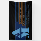 レトロモダンなモノグラム & 編集可能な図形と色 横断幕 (縦)