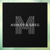 レトロモダンな名前/編集可能なイニシャル 黒とグレー ウィンドウサイン (シート3)