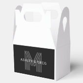 レトロモダンな名前/編集可能なイニシャル 黒とグレー フェイバーボックス (オープン)