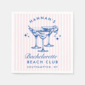 レトロモダンな独身最後の夜 青い紙ナプキン スタンダードカクテルナプキン (正面)