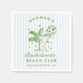 レトロモダンな独身最後の女友達グリーンペーパーナプキン スタンダードカクテルナプキン (正面)