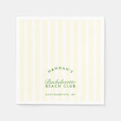 レトロモダンな独身最後の祝い グリーン&イエロー スタンダードカクテルナプキン (正面)